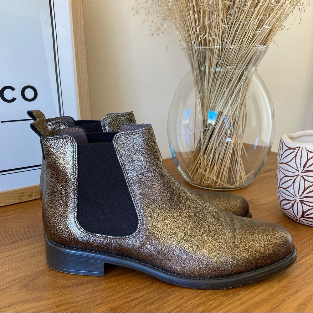 Golden Ankle Boots for the Holidays